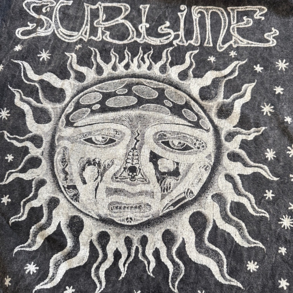 Sublime Graphic Tee Gray Acid Wash Short Sleeve Crew Neck T-Shirt